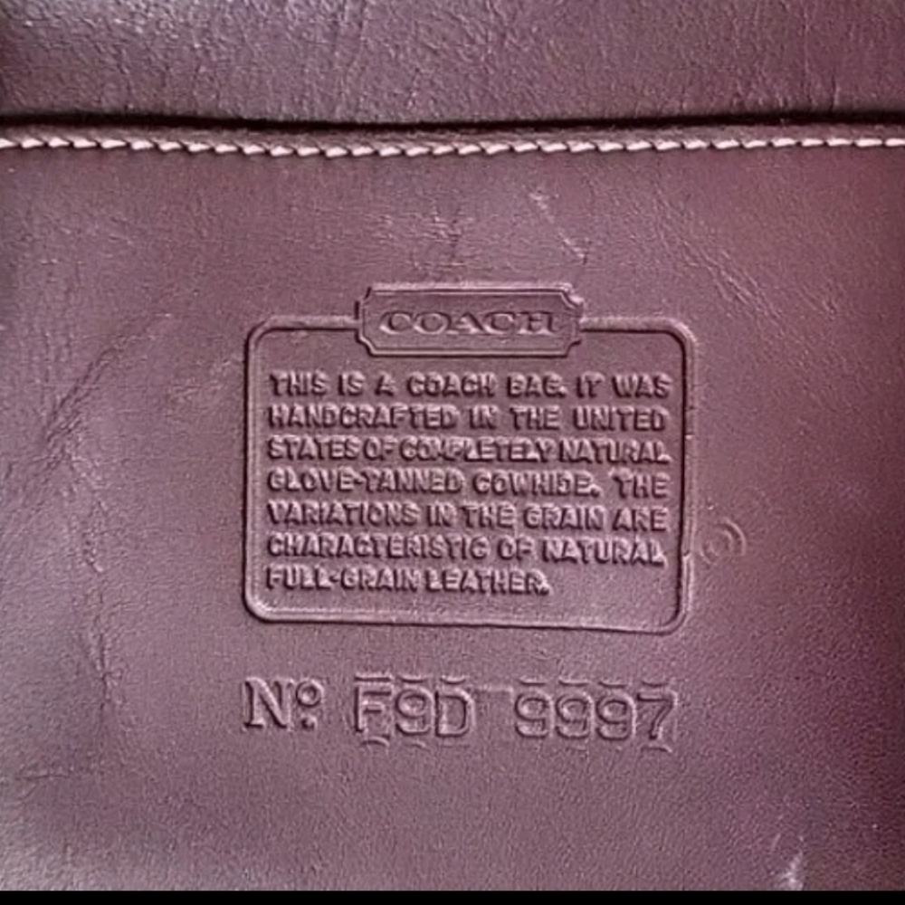 Sold!! Vintage Coach Legacy Small Zip Crossbody Shoulder Bag 9997 (Currant) - Picture 14 of 14